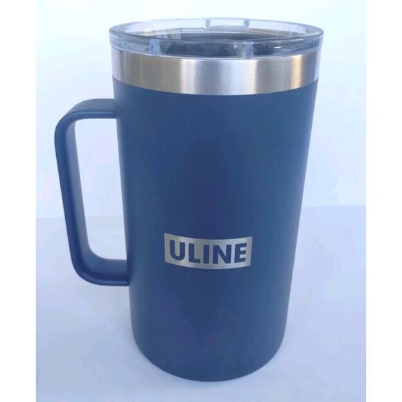 Yeti 24 oz Rambler Handled Mug Lid Lock ULINE Navy Blue Excellent - Impeccable - Picture 1 of 14